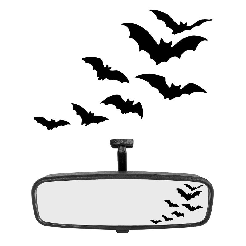 DXNQ Rearview Mirror Halloween Bat Decal, Funny Flying Bats Window Bumper Vinyl Sticker, Spooky Gothic Bats Decal for Car Truck Mirror Laptop, Car Decoration Accessories (Style 1) - Image 1
