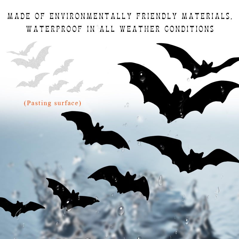 DXNQ Rearview Mirror Halloween Bat Decal, Funny Flying Bats Window Bumper Vinyl Sticker, Spooky Gothic Bats Decal for Car Truck Mirror Laptop, Car Decoration Accessories (Style 1) - Image 3