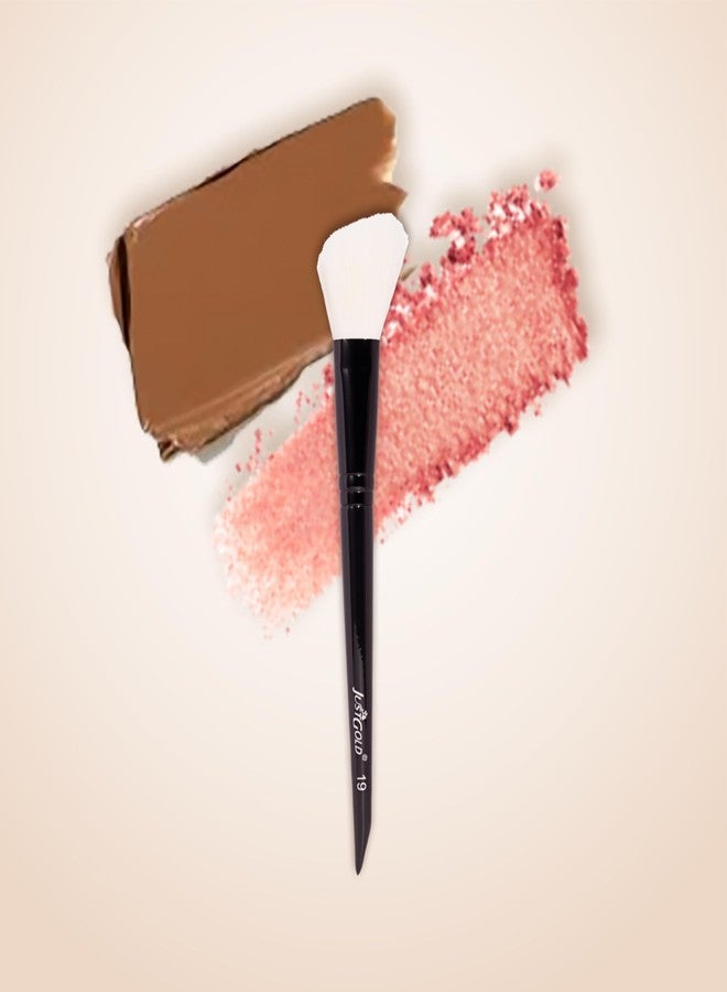 JUST GOLD Justgold Professional Powder Contour Brush Fluffy Angled with Ultra Soft Synthetic Bristles Wooden Handle and Single Stroke Blending Contouring Bronzing #19 - Image 1