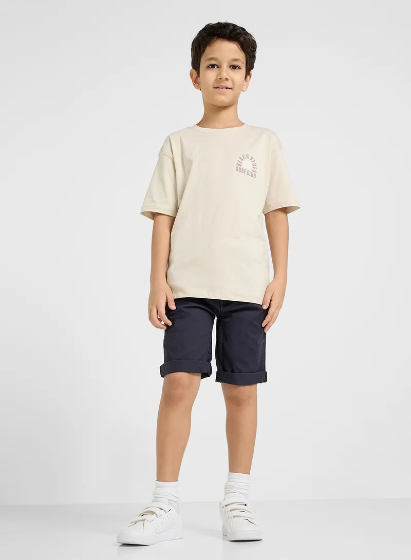ريبلز مع نمشي BOYS DROP SHOULDER T-SHIRT