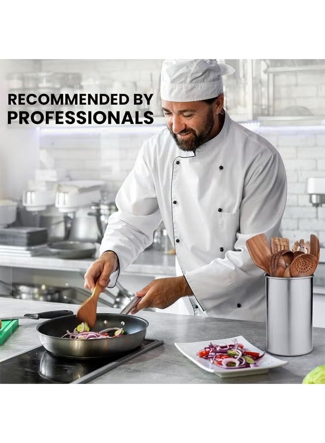 عربست أواني خشبية من خشب الساج مكونة من 9 قطع للطبخ، طقم أواني خشب الساج الطبيعي ناعم الملمس، ملاعق خشبية مانعة للالتصاق للطبخ، طقم هدايا للمطبخ، طقم أواني خشبية مريحة - Image 5