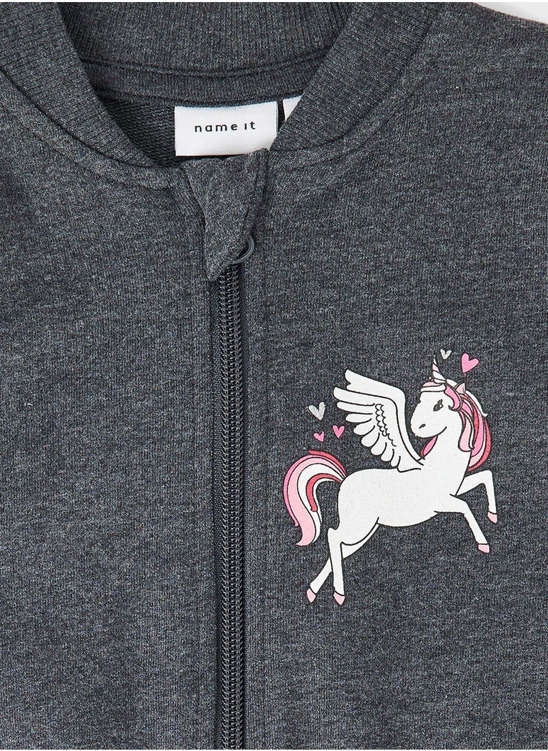 NAME IT - Kids Unicorn Print Sweatshirt - Image 1