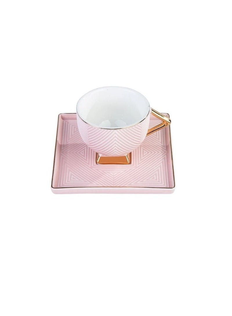Turkish Coffee Cup Set Art Deco Pink 2 Person