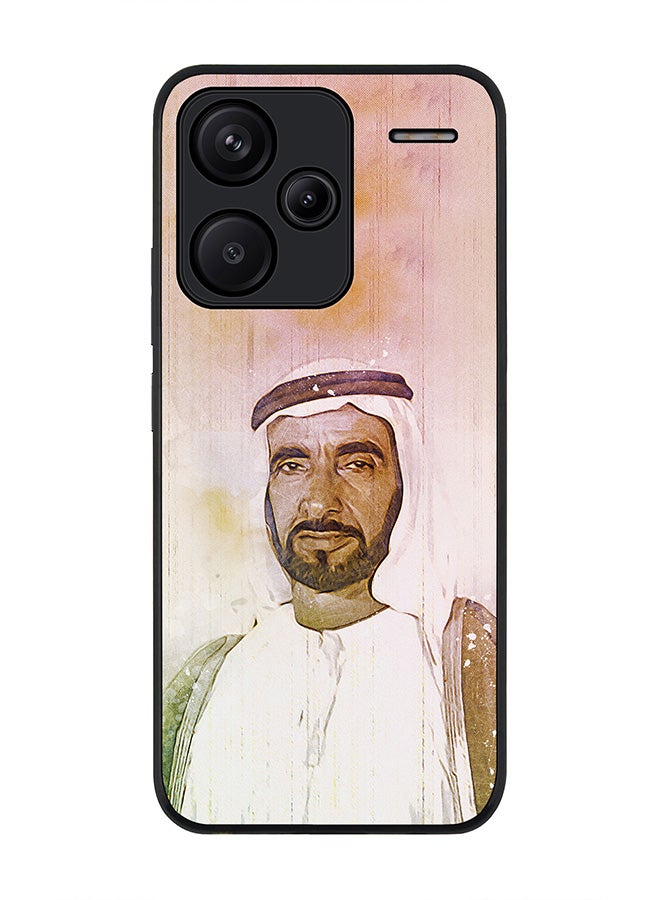 Stylizedd Rugged Black Edge Case for Xiaomi Redmi Note 13 Pro Plus, Slim fit Case Flexible Anti Drop TPU Gel Thin Cover -   The Wise Sheikh Zayed - Image 1