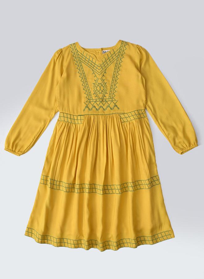 BELLA MODA A-Line Yellow Dress - Image 2