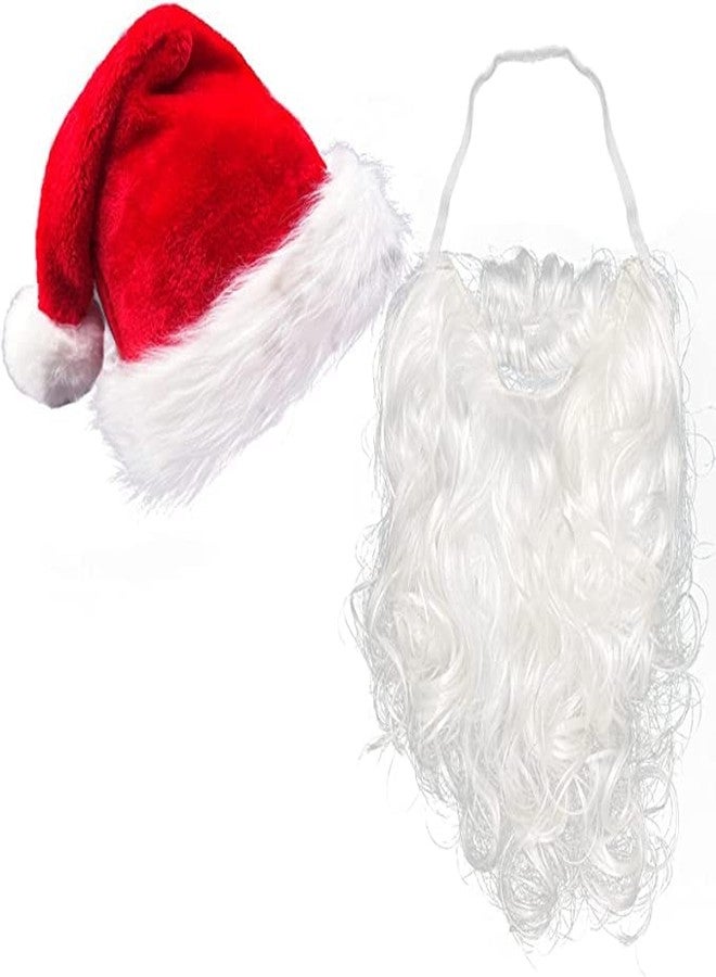 Partunay Kids Santa Clause Beard And Cap Hat Set Christmas Costume for Adults Xmas Party Props Favor Christmas Gift For Kids