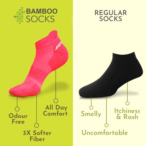 HEELIUM Bamboo Multicolor Socks For Women, Ankle Length, Odour-Free & Breathable, Padded Base & Anti-Bacterial, 3X Softer Than Cotton Socks - Image 4