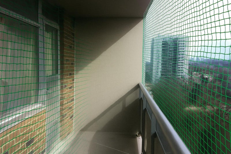Voosoto Pigeon Nets for Balconies (6 x 30 Ft - Green) Anti Bird Pigeons Control Net, Heavy Duty HDPE Mesh Net for Balconies, Installation Kit Included - Image 2