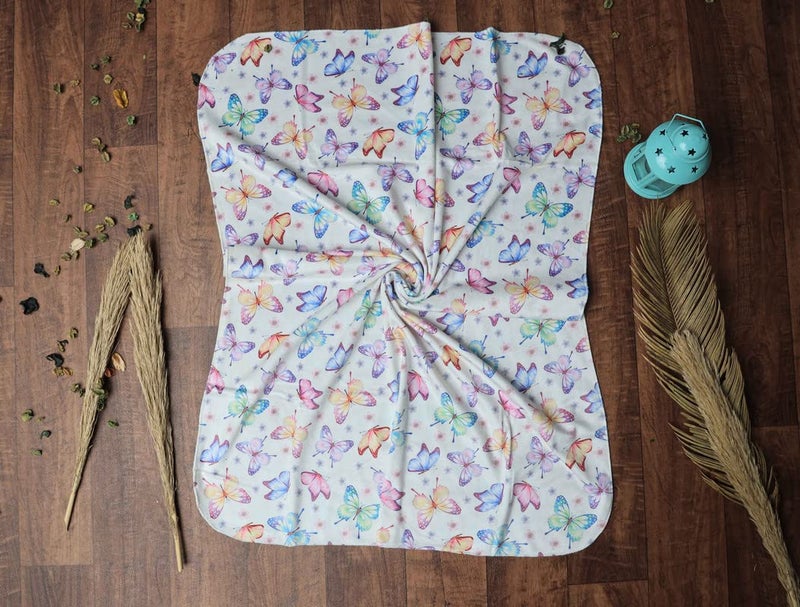 Keshav Creation Newborn Baby Girl's and Boy's Super Soft Premium Organic Bamboo Swaddle Blankets Receiving Wrapper Cloth, Stroller Cover (Butterfly) - Image 5