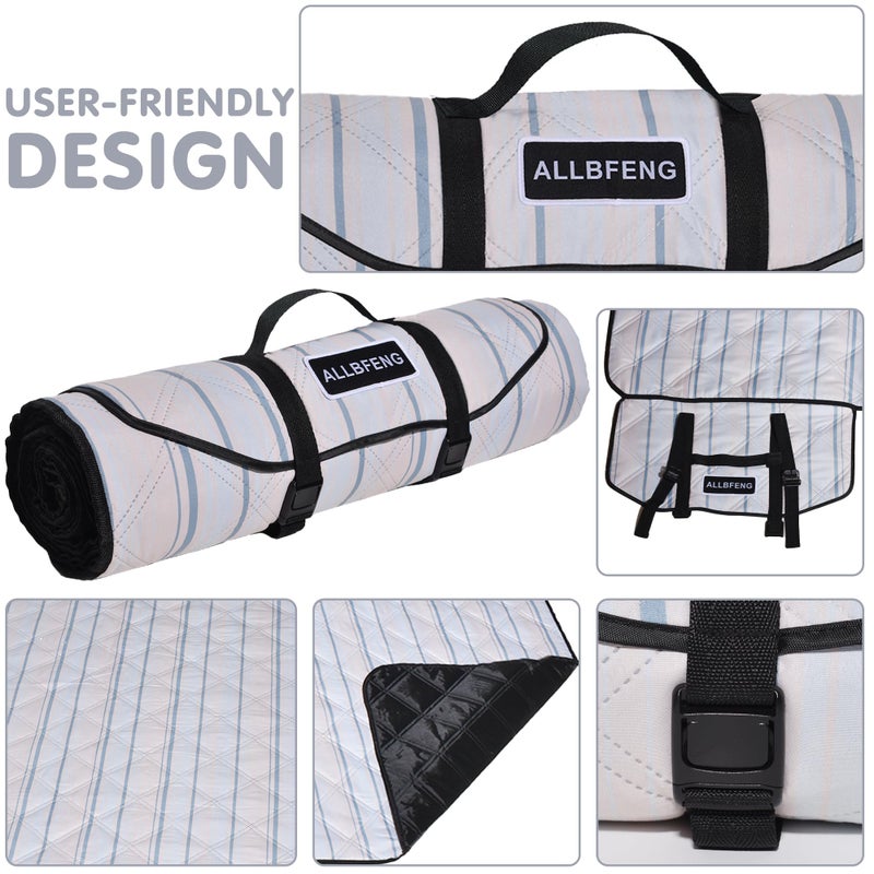 ALLBFENG Large Picnic Mat, Outdoor Camping Mat, Tent Mate. Easy to Carry and Store, Water-Resistant, Dust-Proof Sand-Proof, Machine Washable. Thickened. For Picnics, Lawns, Concerts, Outdoor Adventures. - Image 4