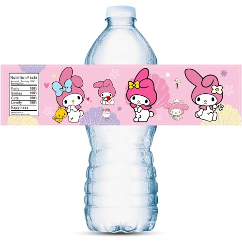 ARHAVI 24PCS Melody Water Bottle Labels, Melody Birthday Party Supplies Party Favors for My Melody Birthday Decorations - Image 4