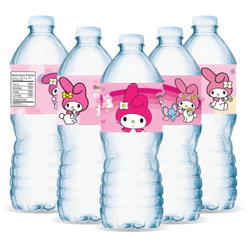 ARHAVI 24PCS Melody Water Bottle Labels, Melody Birthday Party Supplies Party Favors for My Melody Birthday Decorations - Image 2