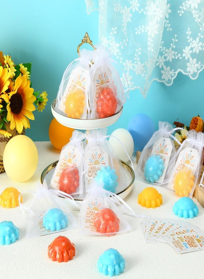 Leelosp 60 Sets Sun Soaps Baby Shower Favors Here Comes the Sun Baby Shower Gifts Mini Handmade Soaps with Thank You Card and Organza Bags for Guest Gender Reveal Sunshine Party Decor(Colorful,Funny) - Image 4
