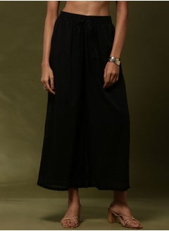 Abhishti Palazzo pants with lace hem-black  - Image 1