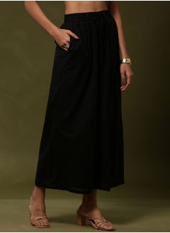 Abhishti Palazzo pants with lace hem-black  - Image 3