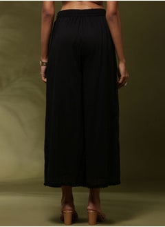 Abhishti Palazzo pants with lace hem-black  - Image 5