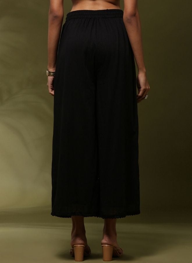 Abhishti Palazzo pants with lace hem-black  - Image 5