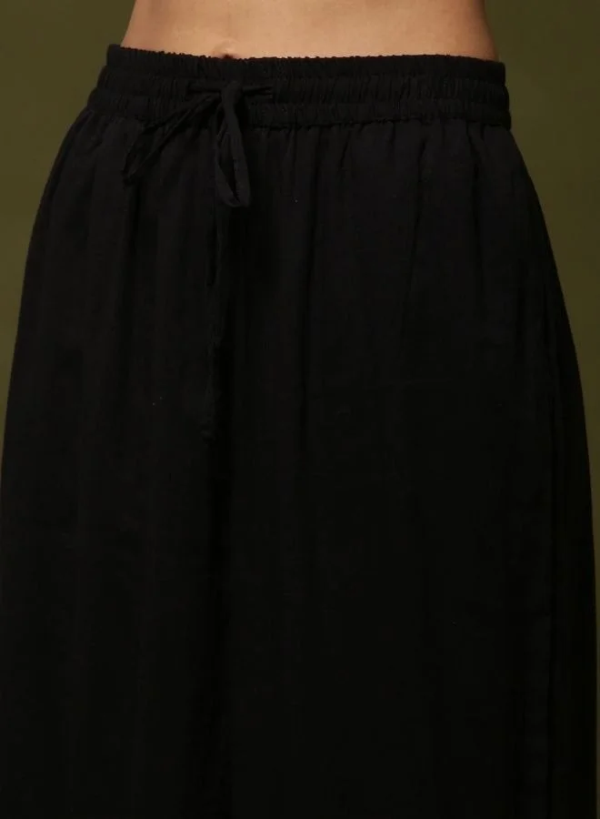 Abhishti Palazzo pants with lace hem-black
