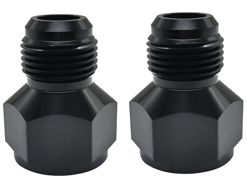 YSIL 8AN Female to 6AN Male Flare Reducer Adapter Fuel Hose Fittings Aluminum Black 2PCS - Image 1