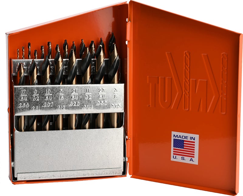 KnKut 21 Piece Mechanics Length Step Point Drill Bit Set 1/16"-3/8" by 64ths - Image 3