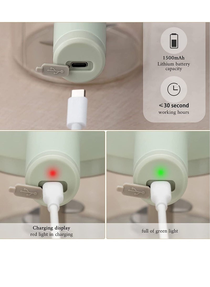 مجموعة قواطع الخضروات الكهربائية المحمولة 4 في 1، مفرمة الخضروات جاتلينج، محضرة طعام لاسلكية صغيرة، مفرمة الثوم والفلفل الحار والبصل والكرفس والزنجبيل واللحوم والثوم مع فرشاة - Image 3