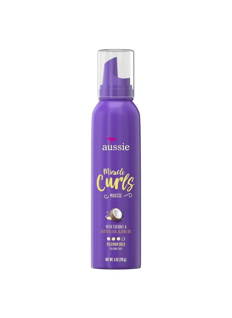 Aussie Aussie Miracle Curls Styling Mousse With Coconut & Australian Jojoba Oil 6.0 Ounce, 6 Ounces 