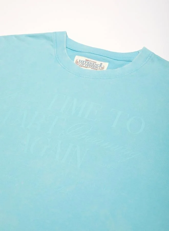 ديفيرينس أوف أوبينيون تيشيرت مطبع بقصة واسعة وغسيل حمضي للرجال