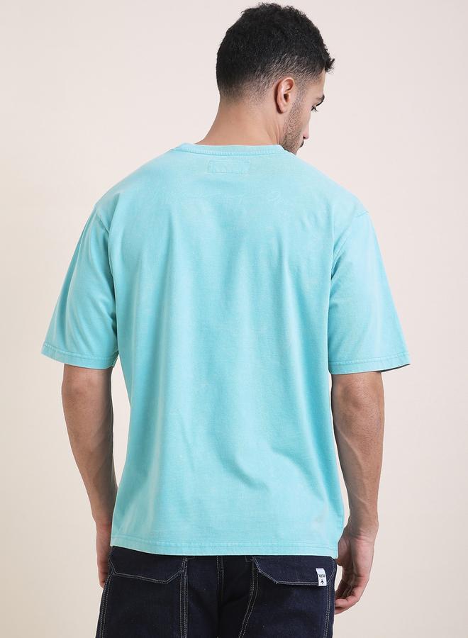 Difference of Opinion Men Oversized Acid Wash Printed T-Shirt - Image 3