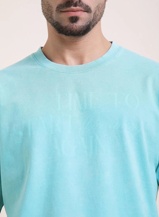 Difference of Opinion Men Oversized Acid Wash Printed T-Shirt