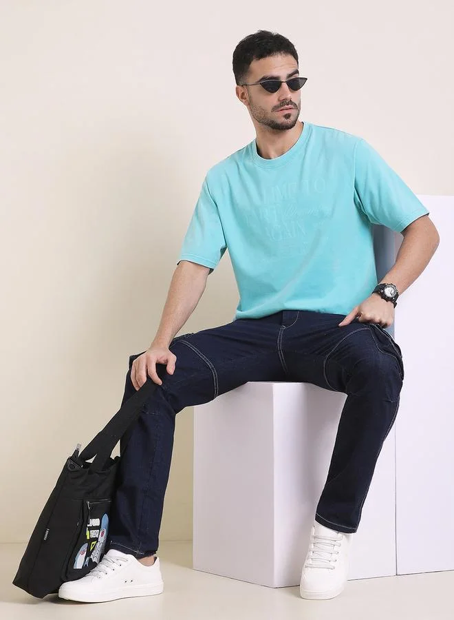 Difference of Opinion Men Oversized Acid Wash Printed T-Shirt