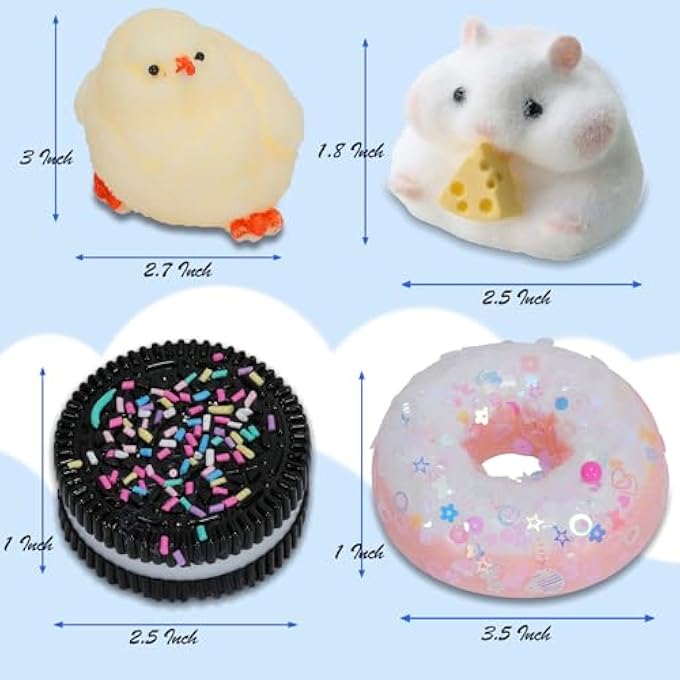 VANNYVANYA Pack of 4 Taba Squeeze, Kawaii Squeeze Fur Squeeze Toy, Stress Relief Squeeze for Party Gifts, Fidget Toy Suitable for Adults Children - Image 2
