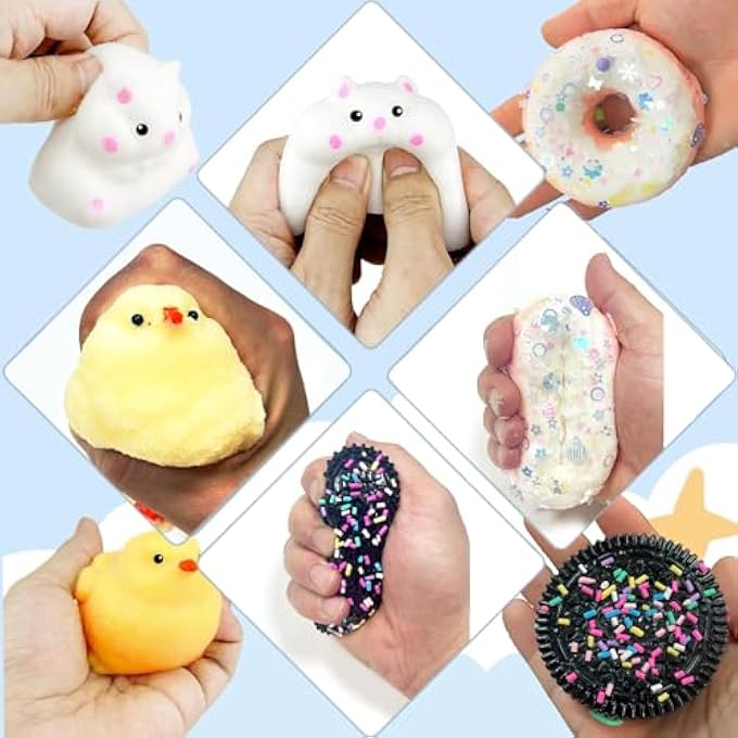 VANNYVANYA Pack of 4 Taba Squeeze, Kawaii Squeeze Fur Squeeze Toy, Stress Relief Squeeze for Party Gifts, Fidget Toy Suitable for Adults Children - Image 3