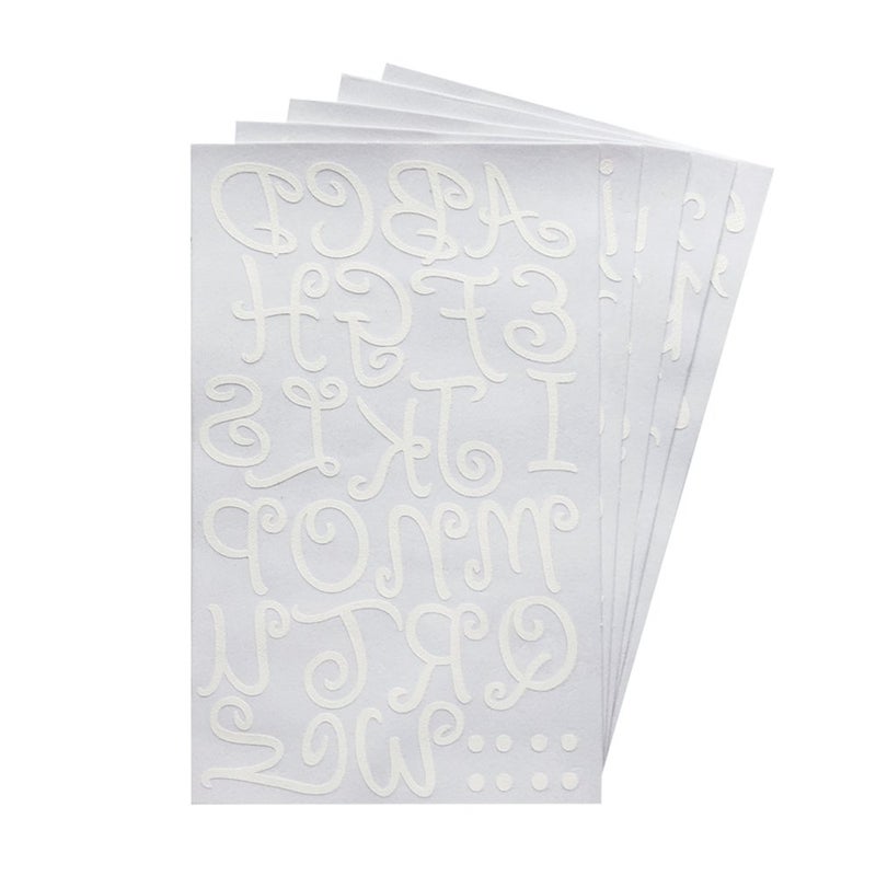 Magfok Iron on Transfer Letters 15 Inch Flock Uppercase  Lowercase for Fabric 5 Sheet White