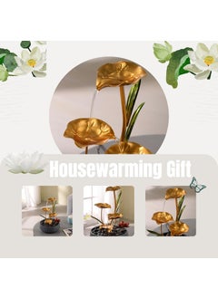 PRYTA PRYTA Metal Tabletop Fountain Lotus Leaf Relaxation Fountains Desktop Small Waterfall Fountain Indoor Water Feature Circulating Water Ornaments for Home Office Decor  - Image 5