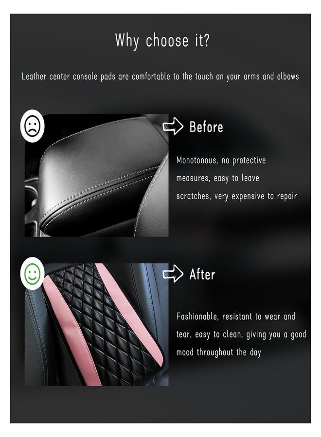 Dickno Car Center Console Cushion Pad, Universal Leather Waterproof Armrest Seat Box Cover, Comfortable Auto Armrest Cover Protector, Car Interior Decor Accessories for Most Vehicles (Pink) - Image 5
