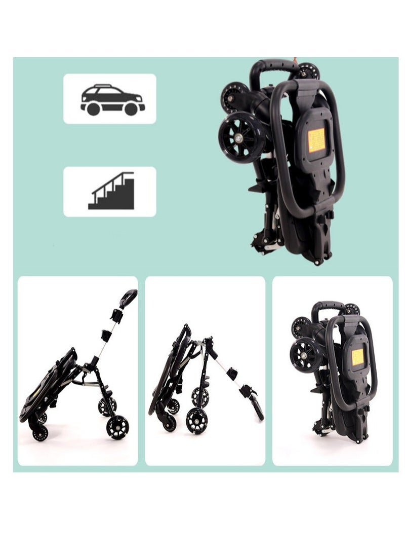 Rally Four-wheel foldable baby stroller Lightweight and easy to fold baby stroller with high design, suitable for children aged 6 months to 5 years - Image 2