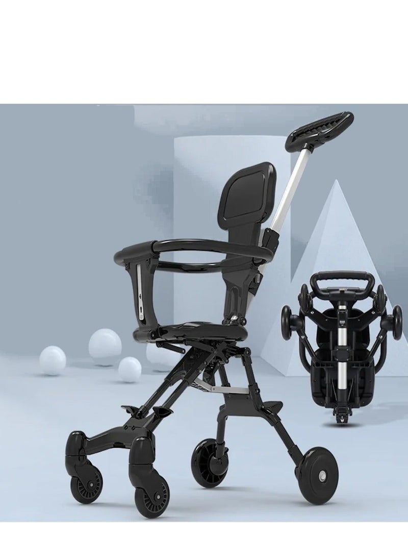 Rally Four-wheel foldable baby stroller Lightweight and easy to fold baby stroller with high design, suitable for children aged 6 months to 5 years - Image 5