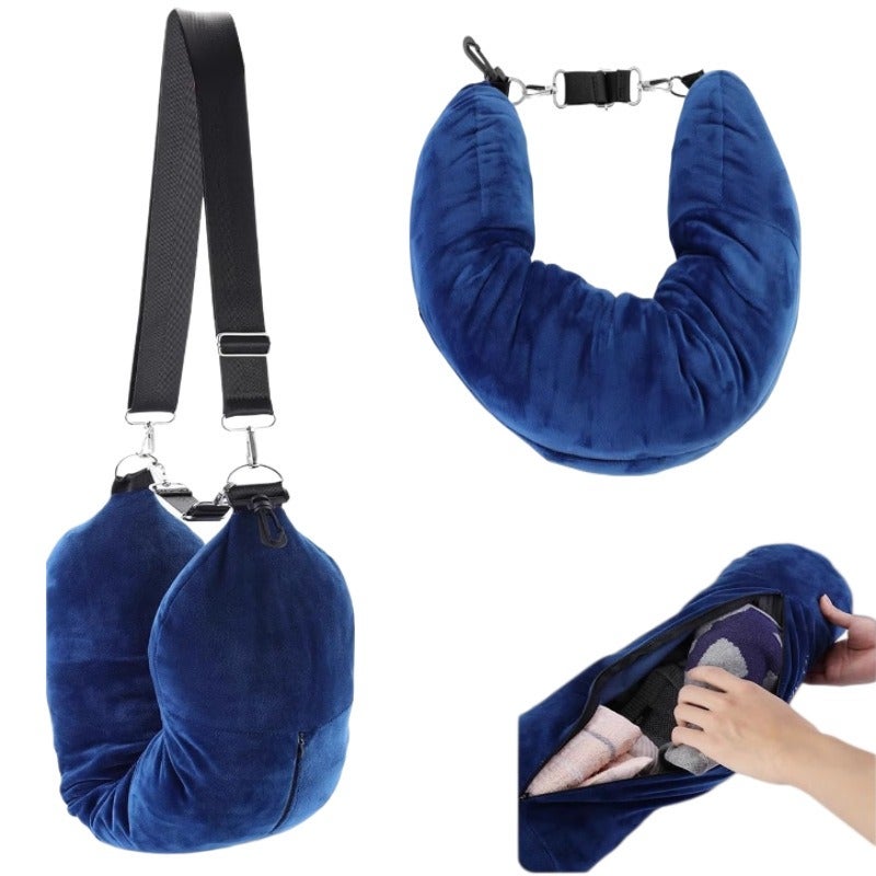 New Travel Headrest Soft Plush Filled U-Shaped Portable Pillow for Luggage and Outdoors - Image 2