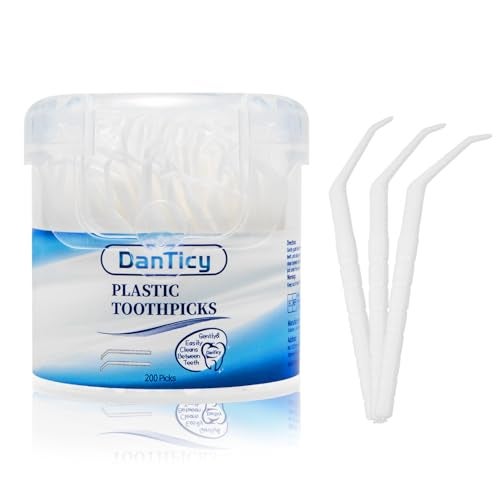 DanTicy Interdental Toothpicks, Disposable Plastic Curved Hook Toothpicks, Ultra Teeth Cleaning Tool for Daily Care of Removes Plaque and Debris Between Your Teeth 200PCS (Pack of 1) - Image 1