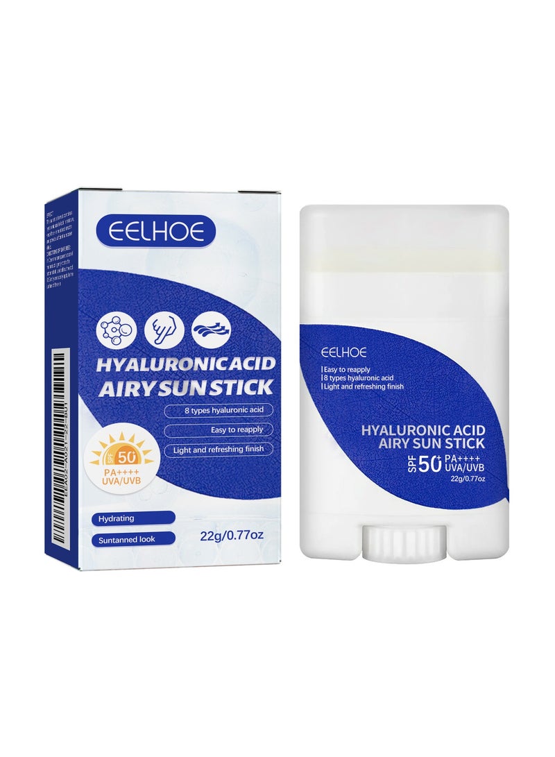 EELHOE Sun Hyaluronic Acid Stick，Hyaluronic Acid Watery Sun Gel , Contain Chemical Sub Blocks SPF50+ UVA/UVB To Protect Skin From UV Rays, Can Blend Into The Skin Perfectly Under Makeup As Well，Sunscreen Cream - Image 1