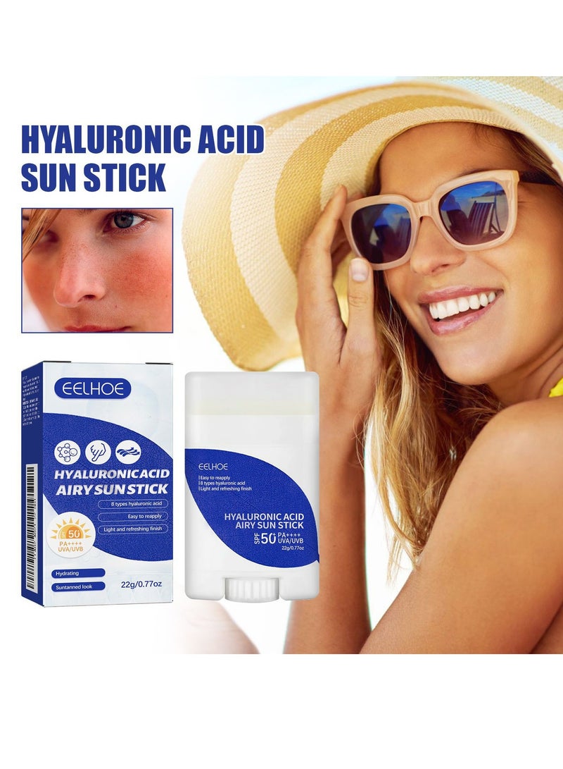 EELHOE Sun Hyaluronic Acid Stick，Hyaluronic Acid Watery Sun Gel , Contain Chemical Sub Blocks SPF50+ UVA/UVB To Protect Skin From UV Rays, Can Blend Into The Skin Perfectly Under Makeup As Well，Sunscreen Cream - Image 2