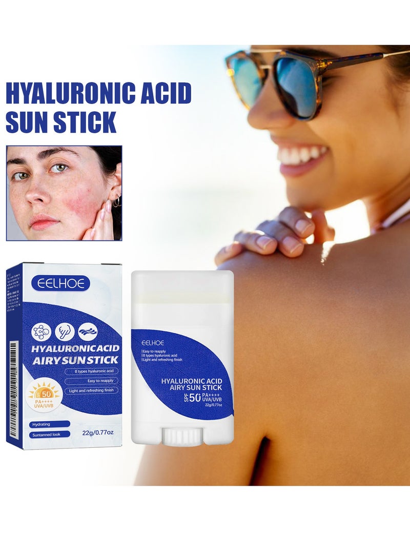 EELHOE Sun Hyaluronic Acid Stick，Hyaluronic Acid Watery Sun Gel , Contain Chemical Sub Blocks SPF50+ UVA/UVB To Protect Skin From UV Rays, Can Blend Into The Skin Perfectly Under Makeup As Well，Sunscreen Cream - Image 3