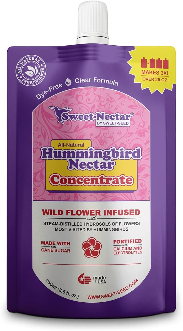 sweet-seed Hummingbird Nectar, (8.5 oz) Concentrate - Makes 3X The Volume - Extends The Life of Nectar for Hummingbird Feeders - Image 1