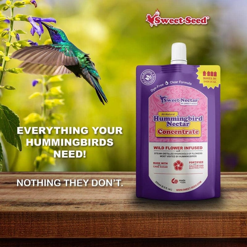 sweet-seed Hummingbird Nectar, (8.5 oz) Concentrate - Makes 3X The Volume - Extends The Life of Nectar for Hummingbird Feeders - Image 5