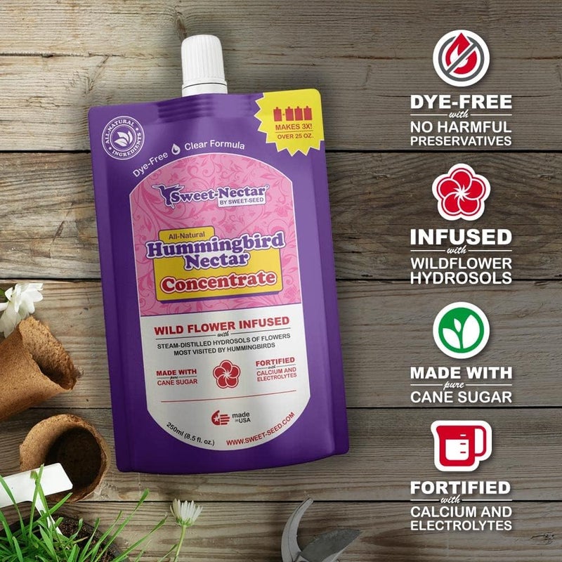 sweet-seed Hummingbird Nectar, (8.5 oz) Concentrate - Makes 3X The Volume - Extends The Life of Nectar for Hummingbird Feeders - Image 3