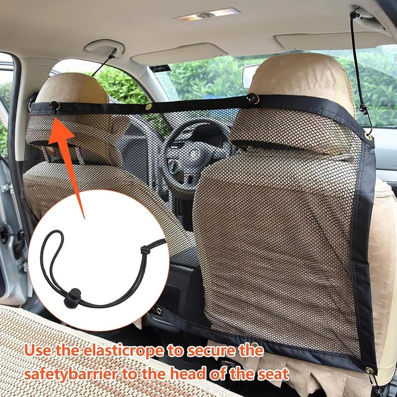 KASTWAVE Car Dog Guard, Dog Guard for Car Boot, Universal Pet Divider, Adjustable Barrier with Heavy Duty Mesh, Safety Net with Adjusting Rope and Hooks - Image 5