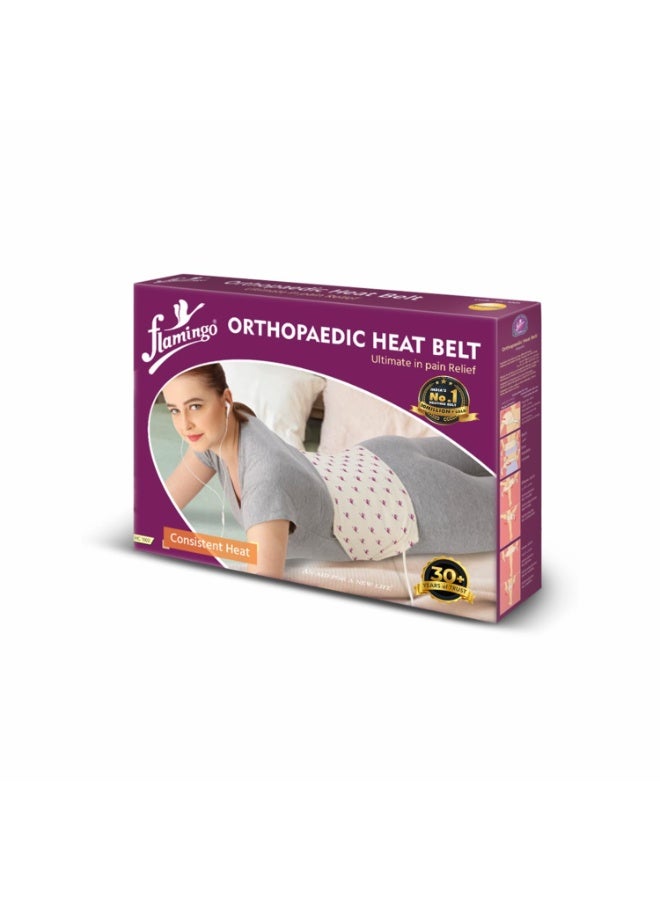 Flamingo Orthopaedic Electric Heating Pad - XL SIZE | Pain Relief Heating Belt with Temperature Controller for Lower Back, Knee, Shoulder, Cramps, and Neck | Back Pain Relief | 34cm X 25cm | - Image 1