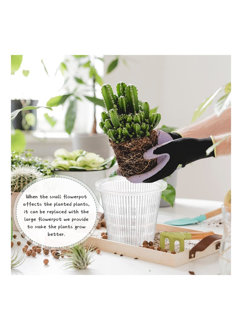 وعاء أوركيد شفاف مع فتحات مجموعة من قطعة واحدة وعاء نباتات بلاستيكي شفاف قابل للتنفس للاستخدام الداخلي والخارجي (أبيض، 5.5 بوصة) - Image 5