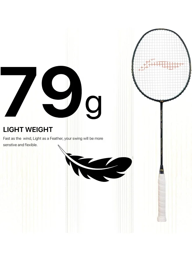 لي-نينج مضرب تنس الريشة كربون فايبر سترونج  جرام ويند لايت ستيلث