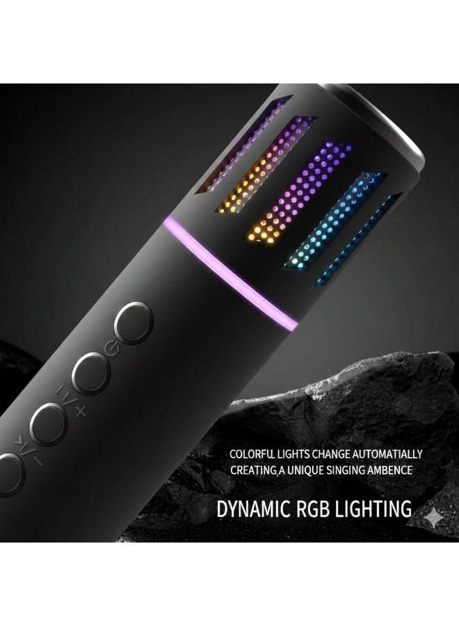 LUCKIER Professional Wireless Bluetooth Karaoke Microphone with Dual HIFI Speakers & RGB Lights, Portable 2-in-1 Handheld Singing Mic  Speaker for Home PartyKTV  Black - Image 5